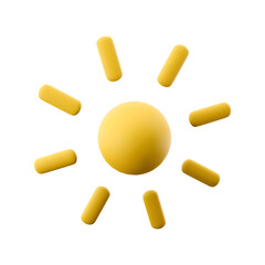 A bright yellow sun icon with rays, symbolizing warmth and positivity.