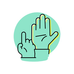 Obraz premium Hand gesture of 