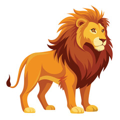 Golden Lion - Majestic Cartoon Illustration