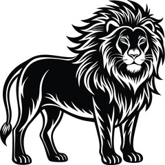 
Regal Lion - Majestic Outline Illustration