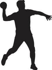 Silhouette vector of a man throwing a ball