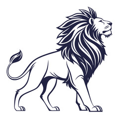 
Regal Lion - Majestic Outline Illustration