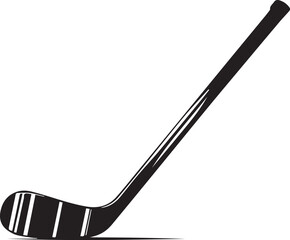 Hockey stick silhouette: A minimalist image featuring a classic black hockey stick, ideal for sports illustrations and action-themed designs.