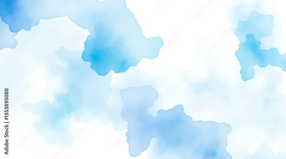 Poster abstract blue watercolor: an array of blue watercolor patterns on canvas creates an elegant gradient