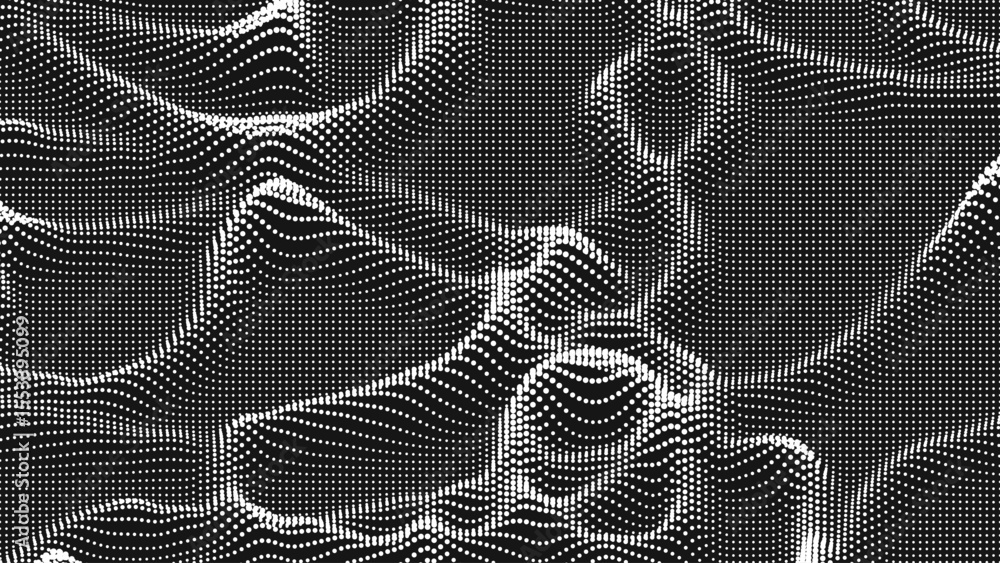 Aufkleber point wave threads texture. abstract dot background. technological cyberspace background.