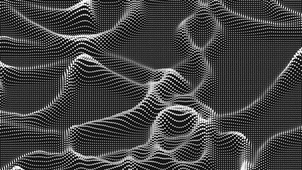 Point wave threads texture. Abstract dot background. Technological cyberspace background.