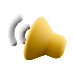 A stylized yellow speaker icon with sound waves, representing audio or sound functionality.