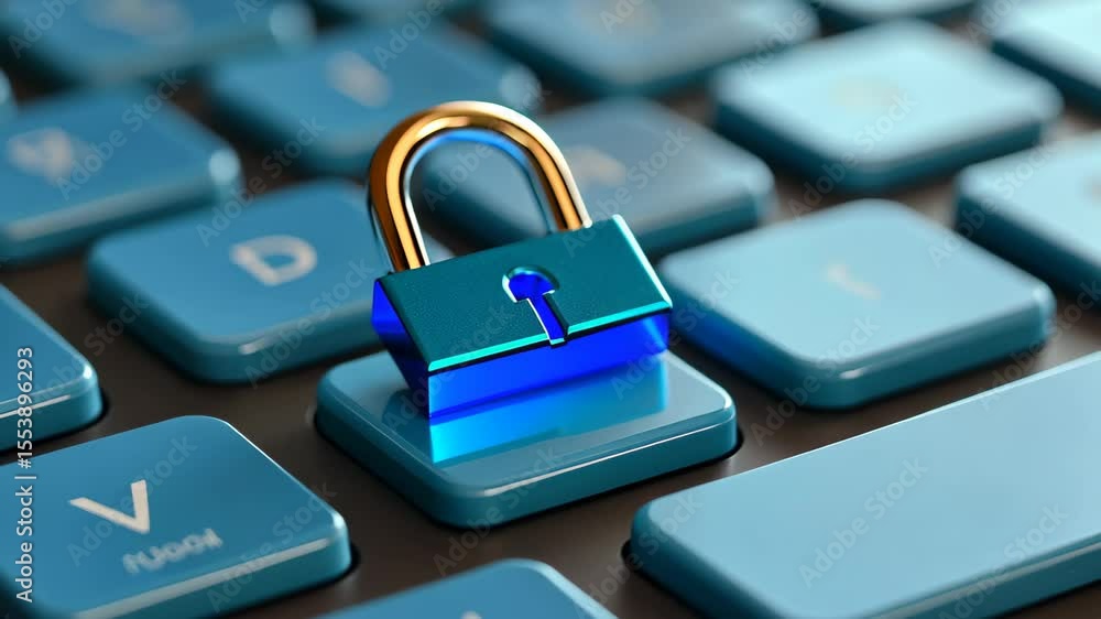 Poster digital security: a symbolic representation of robust digital security and data protection, this ima