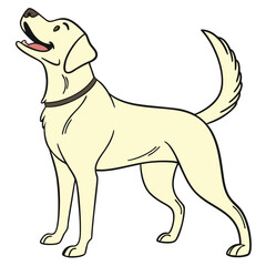 Cartoon vector illustration of a cute puppy on a white background