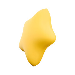 A smooth, abstract yellow shape resembling a blob or organic form, possibly used for design or artistic purposes.