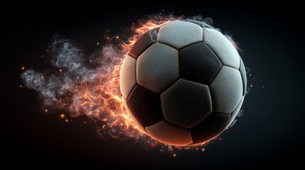 Fototapeta premium Flaming Soccer Ball in Motion