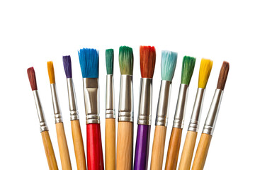 Vibrant Collection of Colorful Paintbrushes for Artistic Expression
