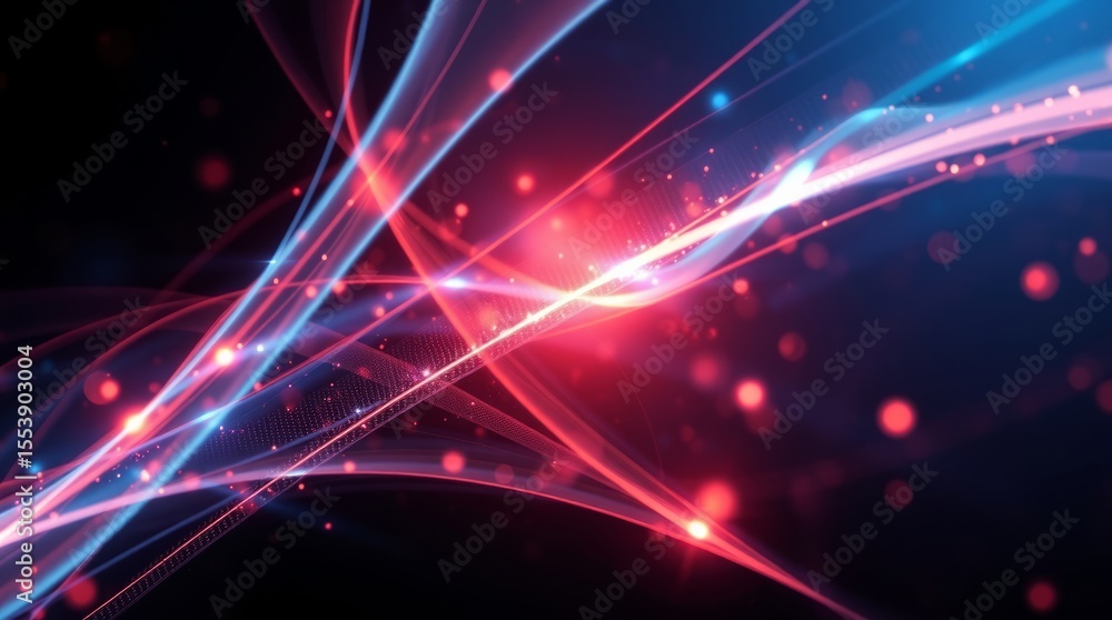 Aufkleber cosmic symphony: an abstract display of radiant light, weaving a mesmerizing pattern of glowing stre
