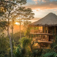 Ecotourism destinations offering eco-lodges, wildlife safaris, guided nature hikes, sustainable travel experiences, renewable energy use, and local conservation programs for travelers