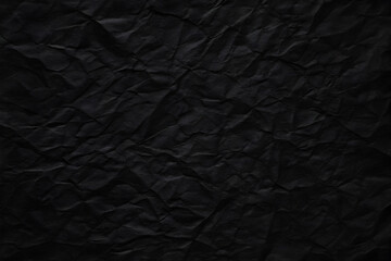 Black Crumpled Paper Texture Background for Dark Design Themes
