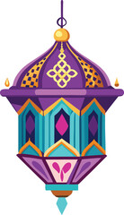 Ornate Hanging Lantern with Intricate Islamic Design Elements
