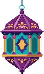 Ornate Hanging Lantern with Intricate Islamic Design Elements