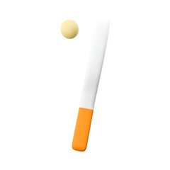 A simple white knife with an orange handle and a small round object above it, likely for food preparation or serving.