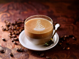 Richly Textured Cappuccino Highlighting Smooth Foam Art and Authentic Coffeehouse Feel