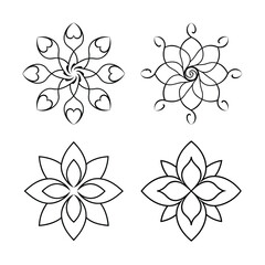 Obraz premium Victorian floral mandala bundle collection