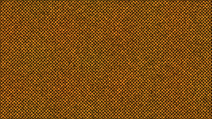 Abstract orange background with repeating black and red green circular patterns