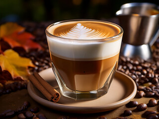 A Perfect Coffee Moment with Creamy Cappuccino and Signature Latte Art Design