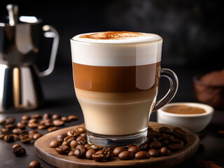 Classic Italian Cappuccino Topped with Delicate Latte Art and Warm Lighting