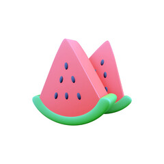 A playful, stylized representation of watermelon slices, designed as a decorative item or paperweight.