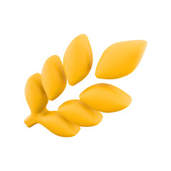 A stylized yellow leaf design, representing nature and growth.