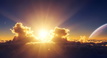 Obraz premium Celestial Horizon: A Vision of Hope and New Beginnings