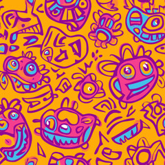 Obraz premium A seamless pattern of stripes is characteristic of the African tribal Kwanzaa style