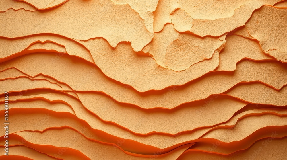 Poster layers of textured terrain: a detailed, artistic capture of undulating, layered surfaces creating a 