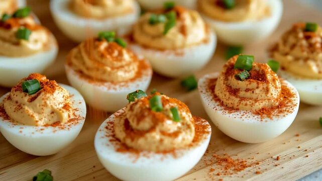 Beautiful Deviled Egg Display with Paprika