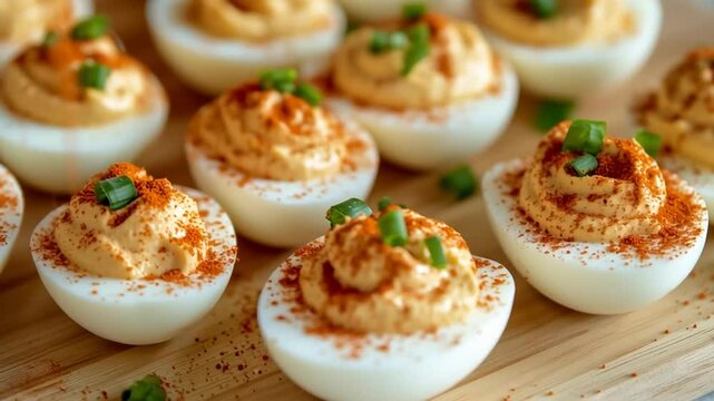 Beautiful Deviled Egg Display with Paprika