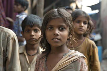 Unidentified Indian little girl in the street.