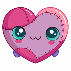 pink heart cartoon