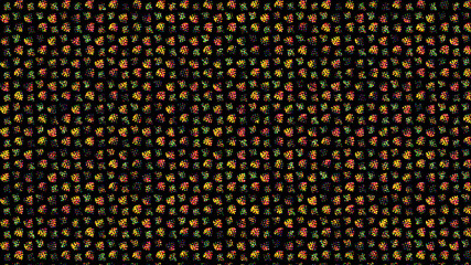 Abstract colorful organic shapes pattern on a black background