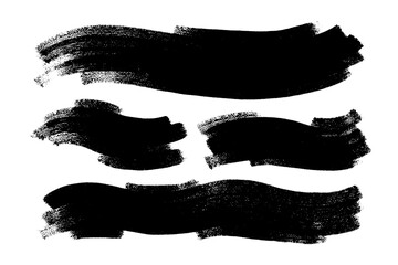 Brush strokes vector. Set of wavy text boxes. Paintbrush collection. Grunge design elements. Dirty texture banners. Painted wavy rectangular shapes as brush backgrounds.