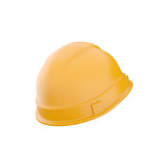 A bright yellow hard hat designed for safety in construction and industrial environments.