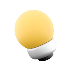 A stylized illustration of a round yellow lamp with a white base, designed for decorative lighting.