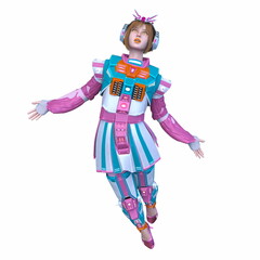 サイバーウーマン　3DCGレンダリング