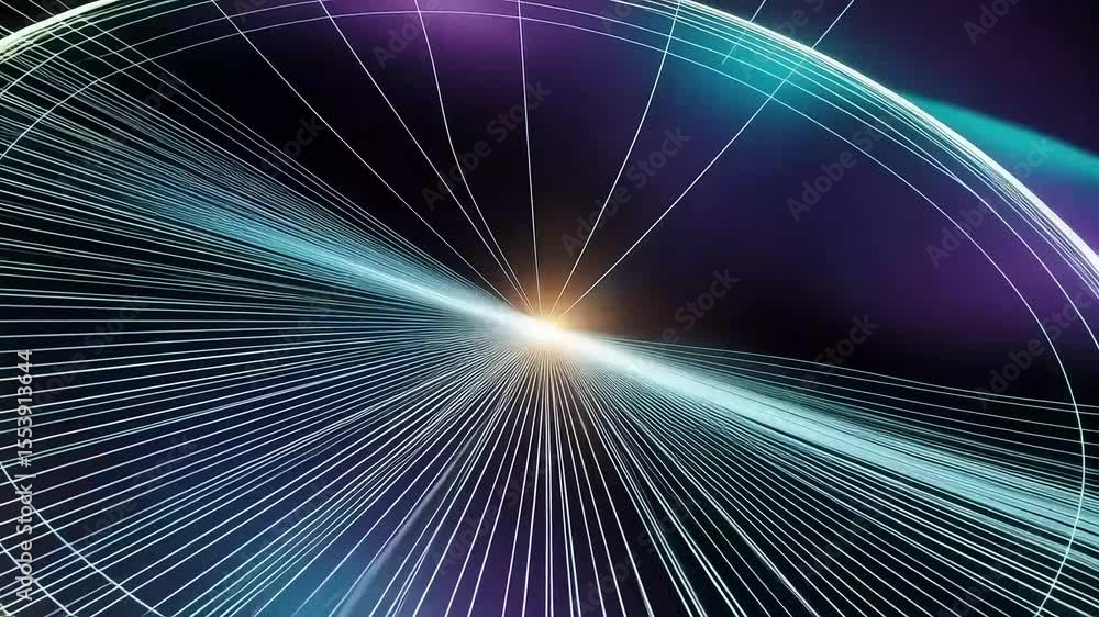 Aufkleber futuristic network visualization showcases global connections and digital data flow.