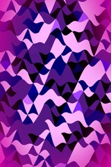 Abstract Curved Wave Pattern in Violet, Pink and Black Shades with Geometric Symmetry and Gradient Background. Illustration