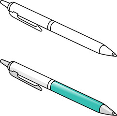 ballpoint line vector illustration isolated on white background