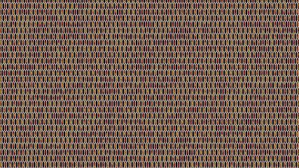 Abstract geometric pattern with elongated hexagonal cells in red yellow and black
