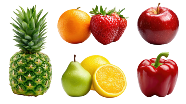 Vibrant Fruit Medley: A colorful array of fresh, ripe fruits, each bursting with natural flavors and visual appeal, creating a delightful composition that celebrates the abundance of nature's bounty.