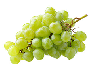 Green grapes isolated on white