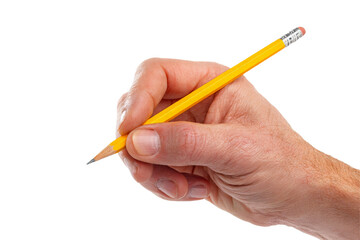 Hand holding pencil