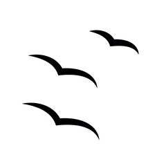 Naklejka premium flying birds silhouette, simple vector design elements