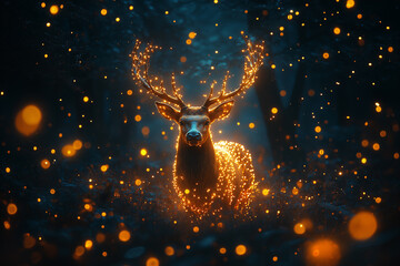 deer in the night sky